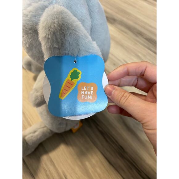 Giggle Scape Adorable Gray Bunny Rabbit Long Floppy Ears Stuffed Plush Lovey 18" - Picture 7 of 8